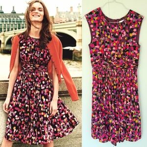 BODEN Selina Multicolor Retro Polka Dot Dress WH700 Size 8L
